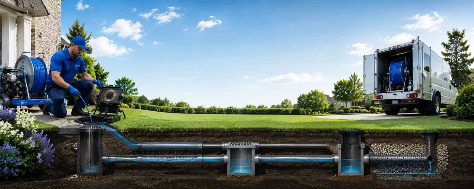 Outdoor drain cleaning information for Melville, NY
